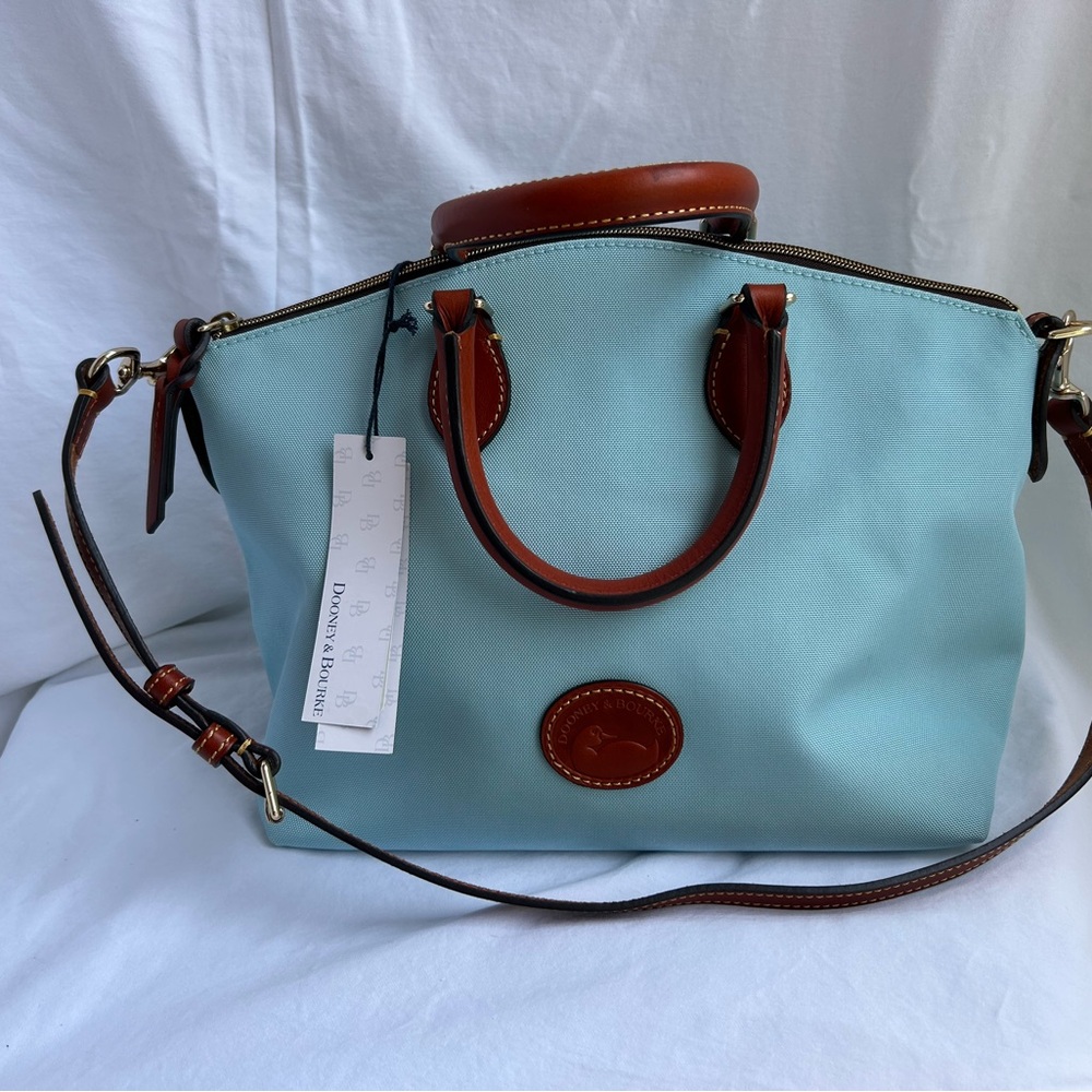 Dooney & Bourke Blue and Brown Satchel Bag